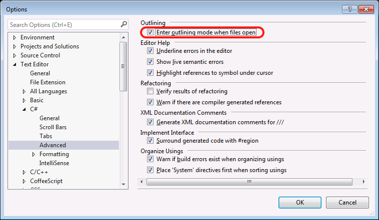 Outlining Setting